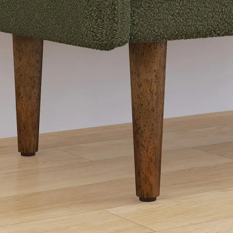 Teddy Velvet Storage Ottoman Bench with Eucalyptus Frame