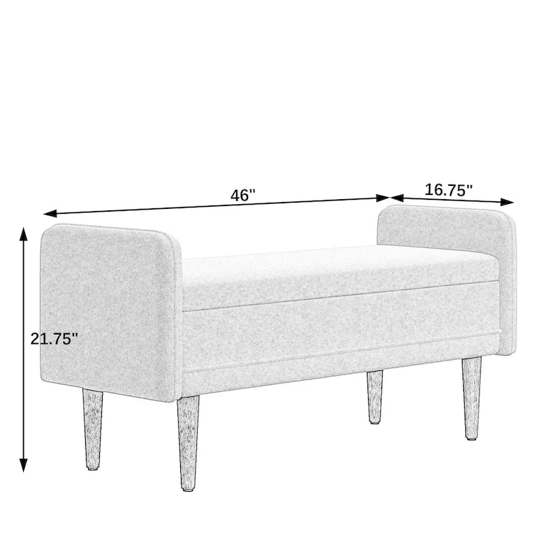 Teddy Velvet Storage Ottoman Bench with Eucalyptus Frame