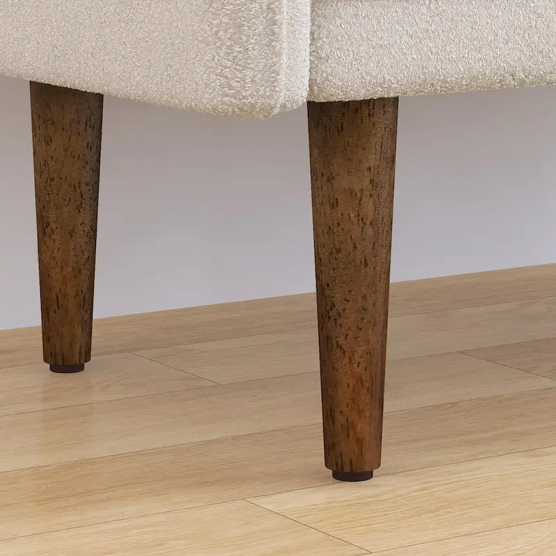 Teddy Velvet Storage Ottoman Bench with Eucalyptus Frame