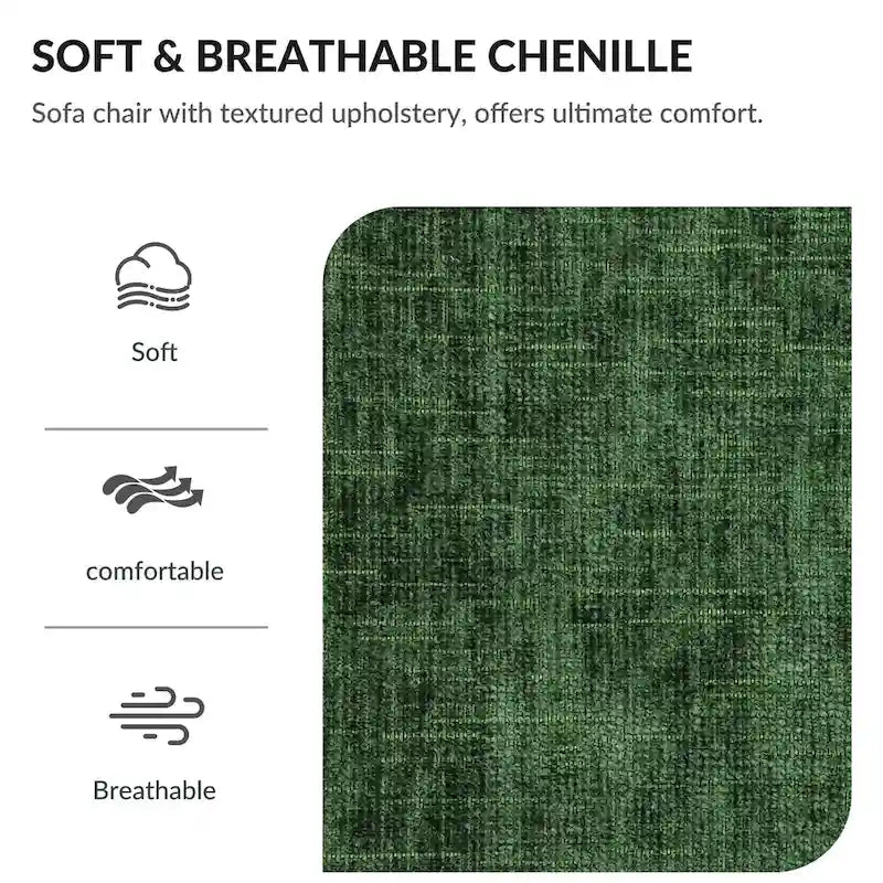 Oversized Chenille Convertible Chair Bed with Ottoman, Storage and USB Charging