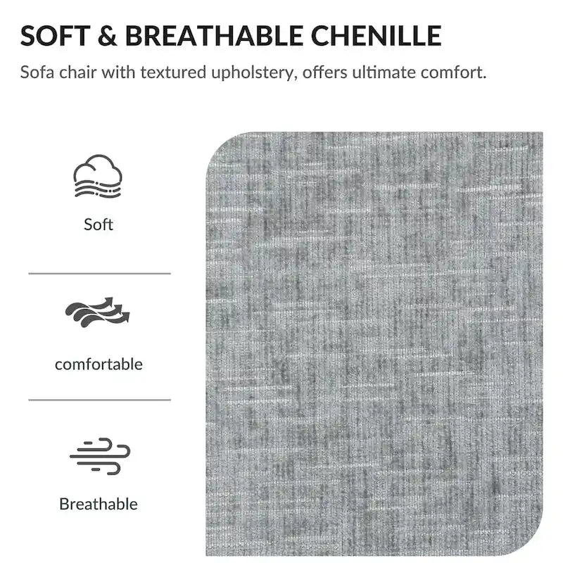 Oversized Chenille Convertible Chair Bed with Ottoman, Storage and USB Charging