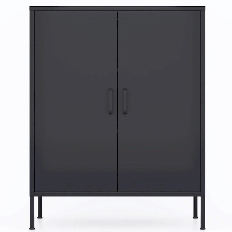 2-Door Metal Storage Locker Cabinet with Adjustable Shelves