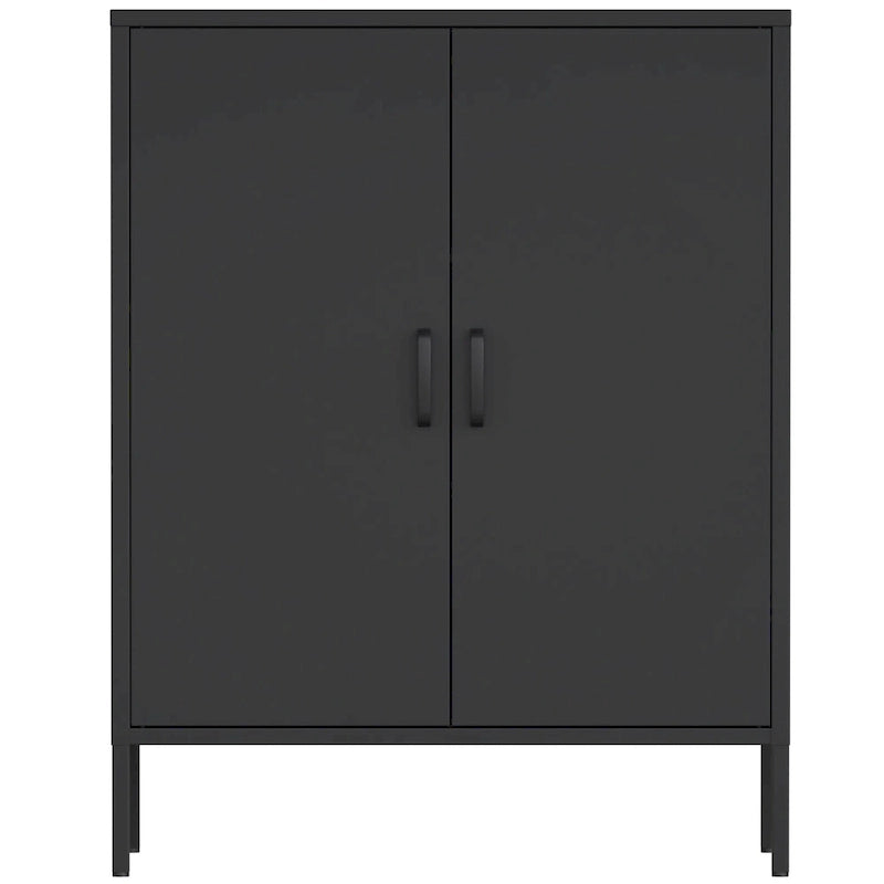 2-Door Metal Storage Locker Cabinet with Adjustable Shelves