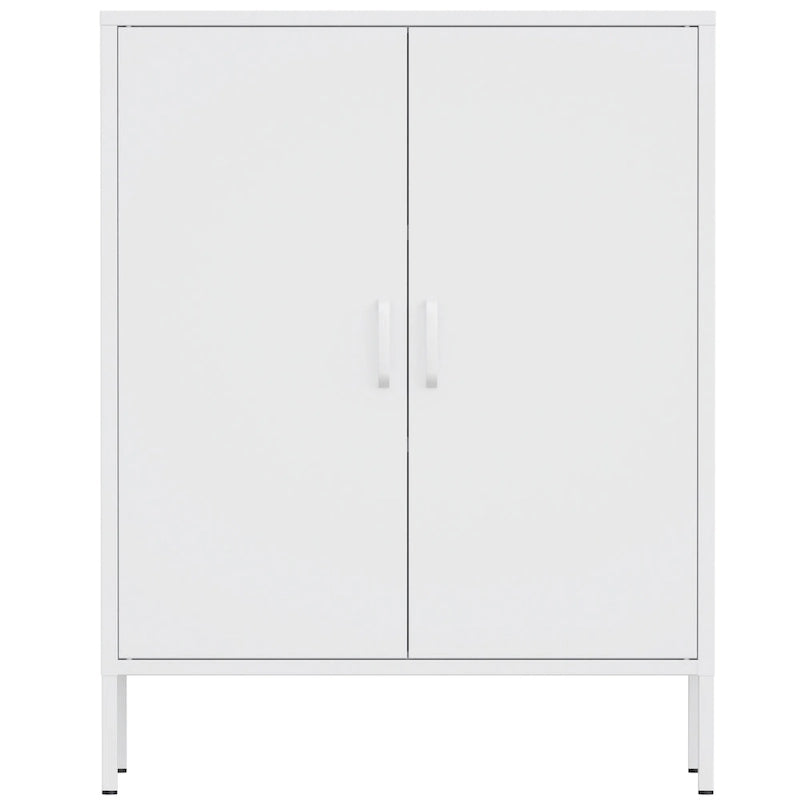2-Door Metal Storage Locker Cabinet with Adjustable Shelves