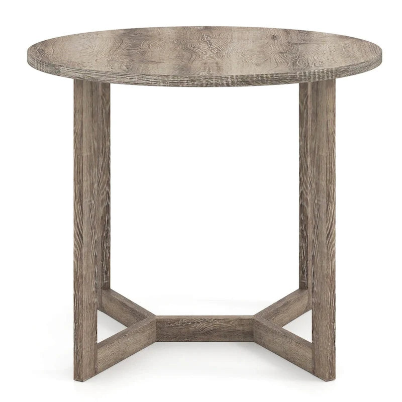36" Round Pedestal Dining Table with Wing-Shaped Base – Seats 2–4