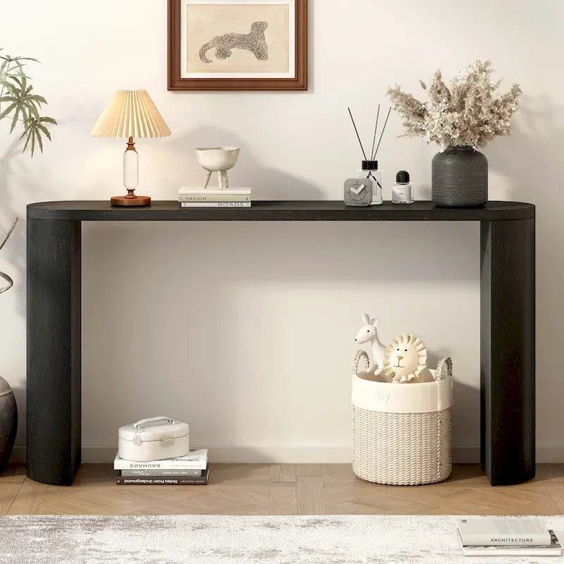 Modern Entryway Console Table with Semi-Cylindrical Legs