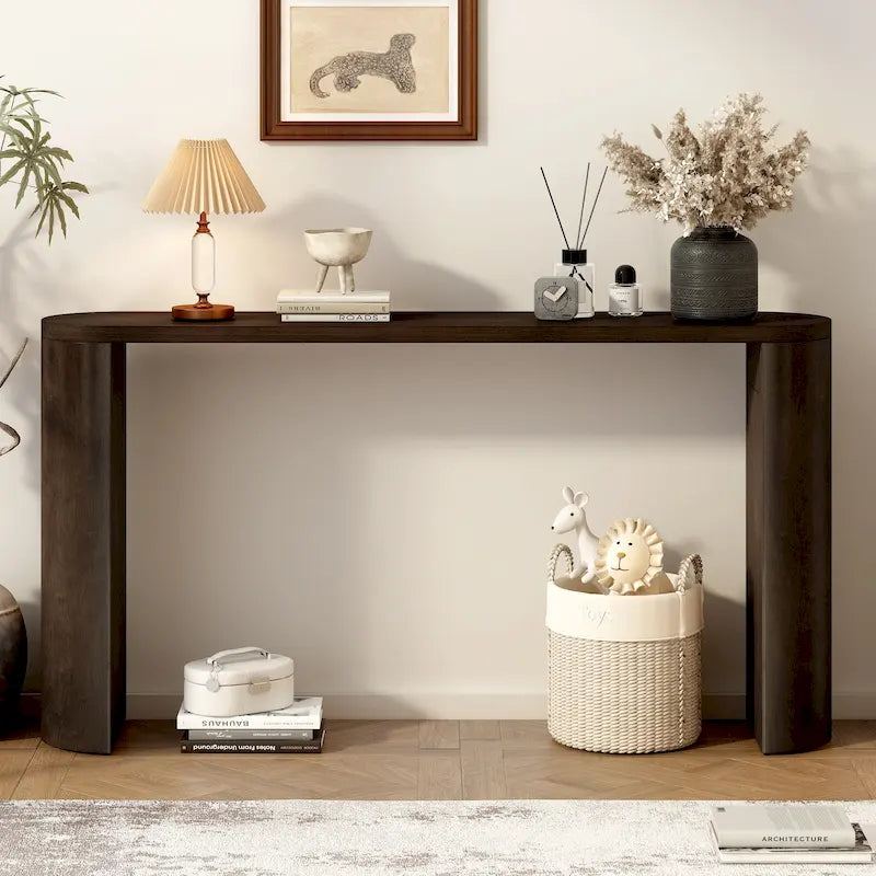 Modern Entryway Console Table with Semi-Cylindrical Legs