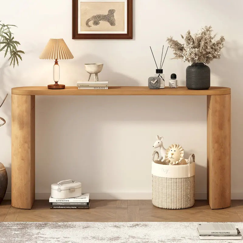 Modern Entryway Console Table with Semi-Cylindrical Legs