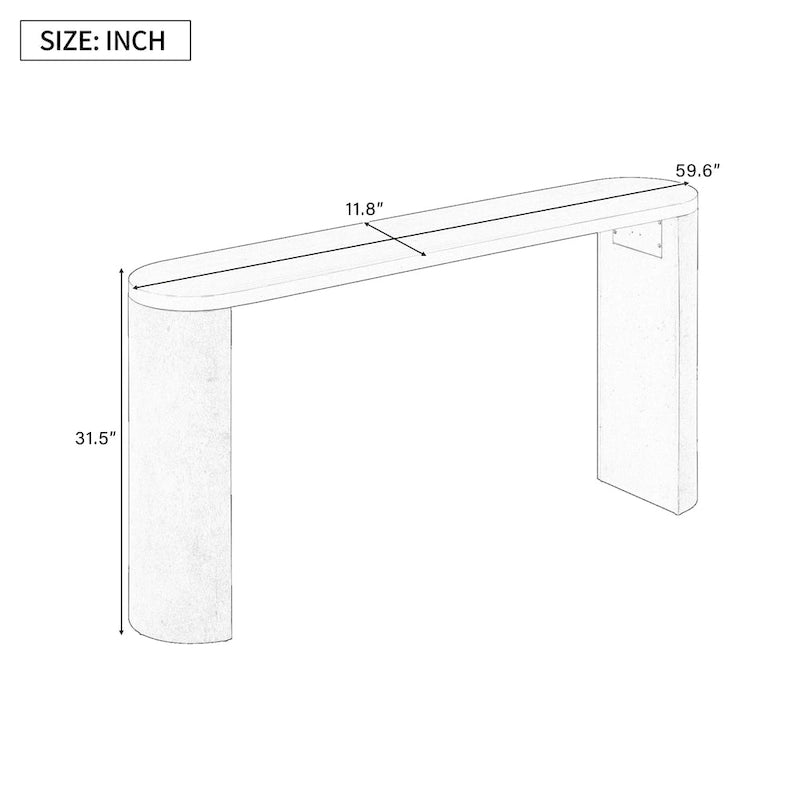 Modern Entryway Console Table with Semi-Cylindrical Legs