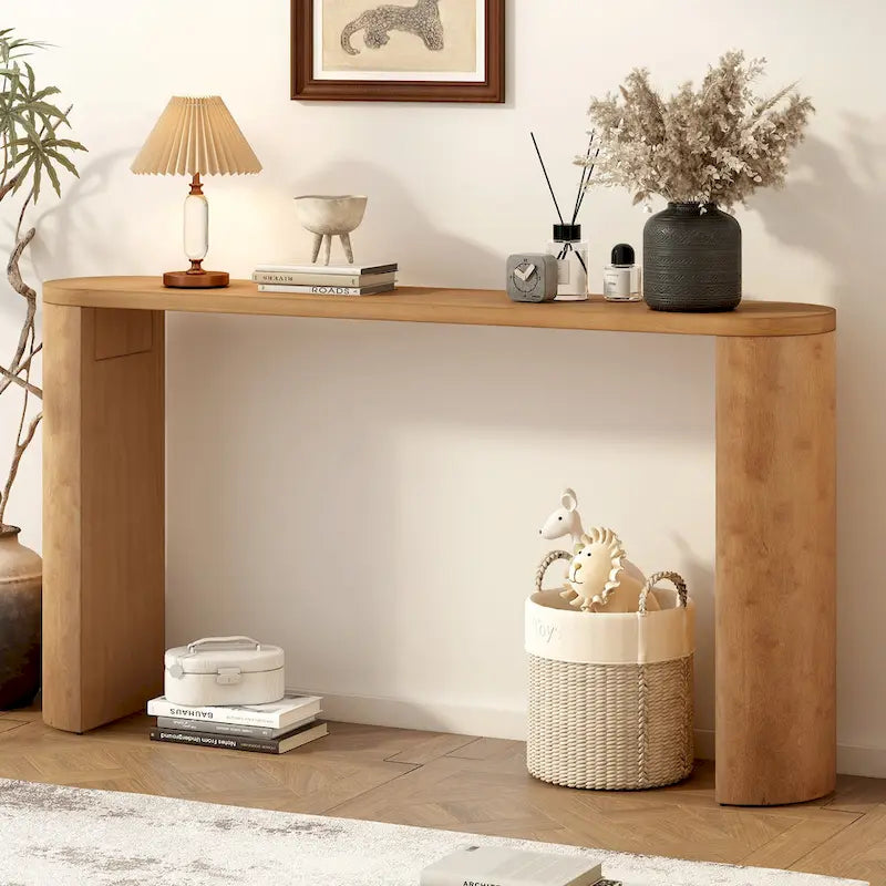 Modern Entryway Console Table with Semi-Cylindrical Legs