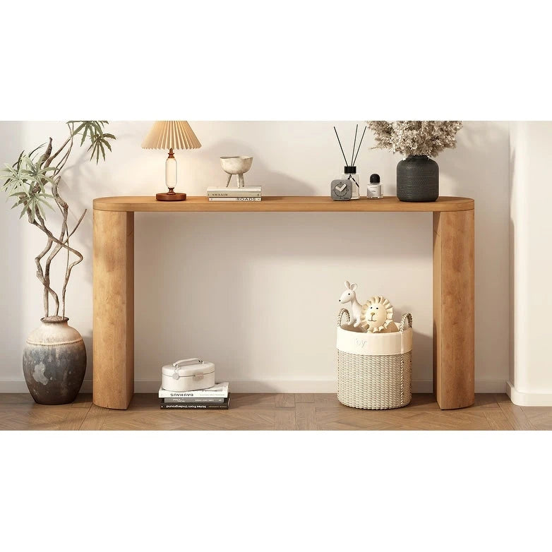 Modern Entryway Console Table with Semi-Cylindrical Legs
