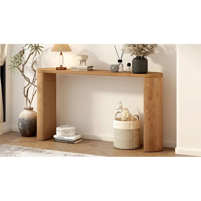 Modern Entryway Console Table with Semi-Cylindrical Legs