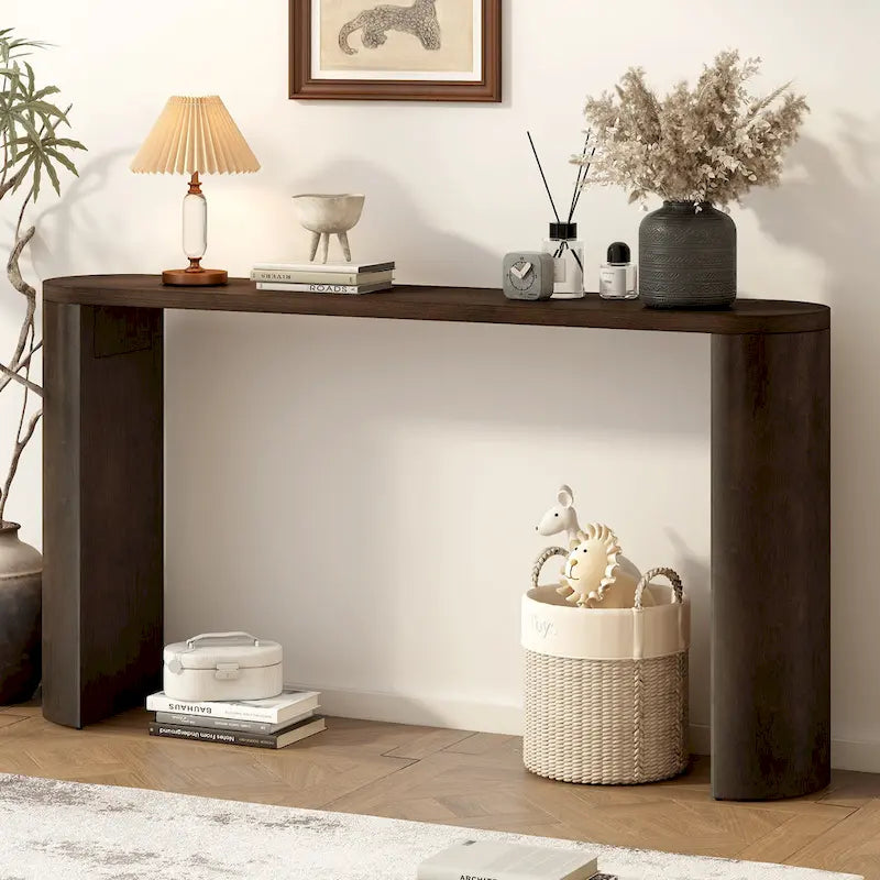 Modern Entryway Console Table with Semi-Cylindrical Legs