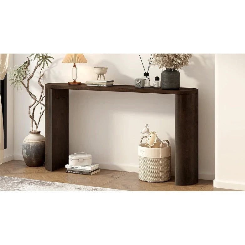 Modern Entryway Console Table with Semi-Cylindrical Legs