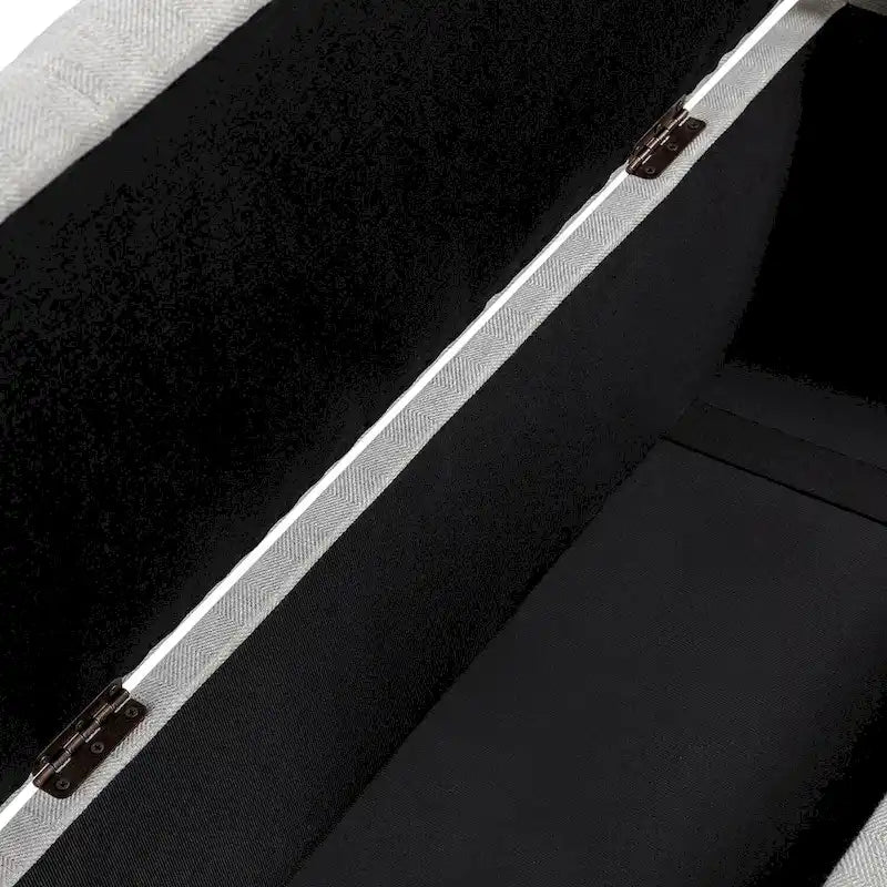 Button-Tufted Flip-Top Storage Bench with Nailhead Trim