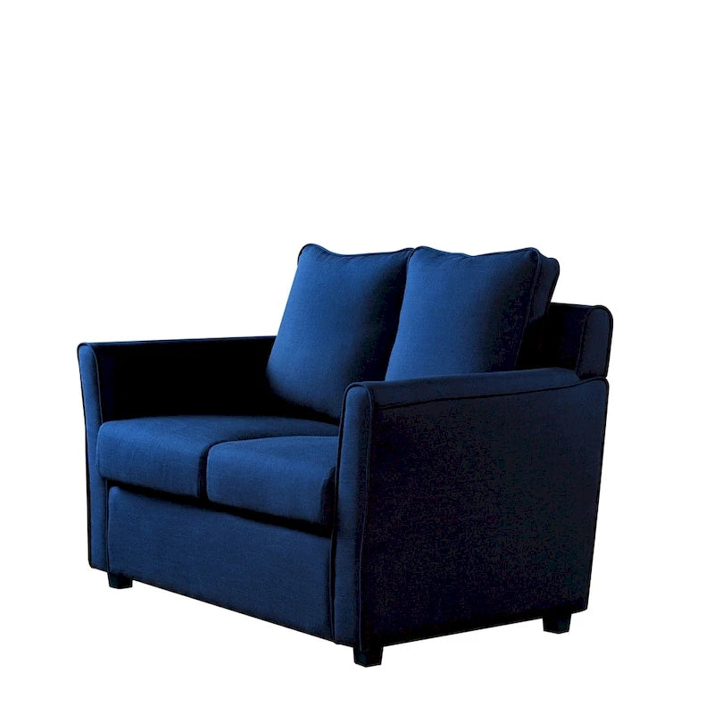 Contemporary Flared-Arm Loveseat with Pocket Coil Springs
