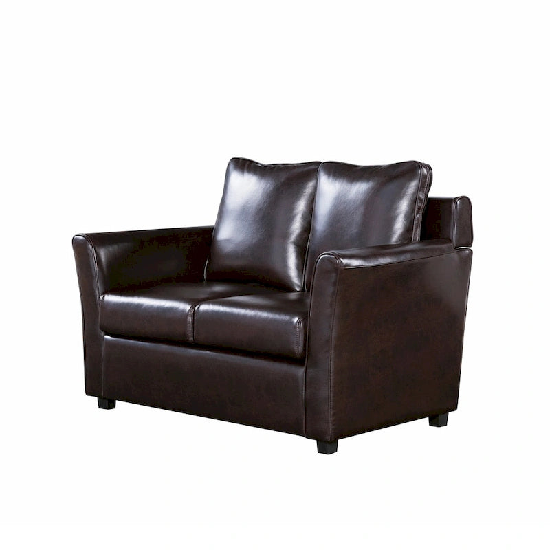 Contemporary Flared-Arm Loveseat with Pocket Coil Springs