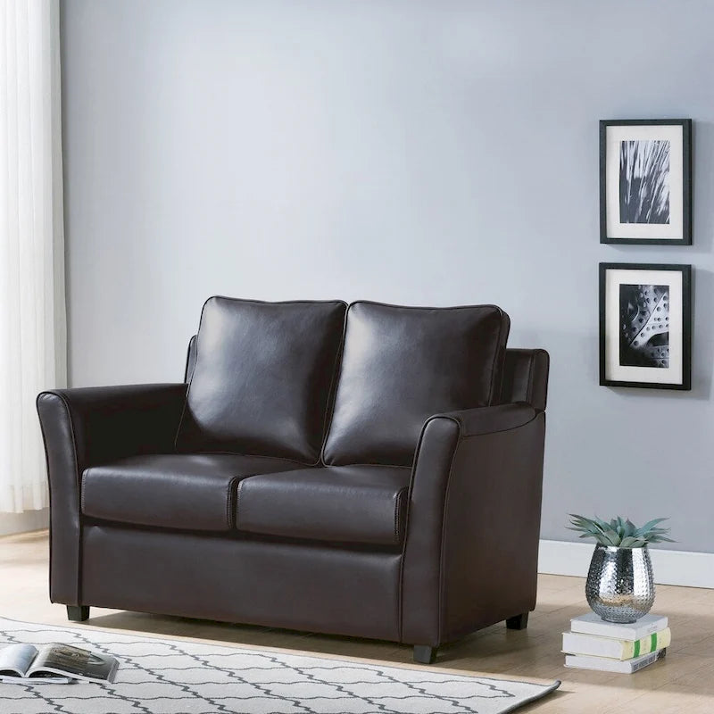 Contemporary Flared-Arm Loveseat with Pocket Coil Springs