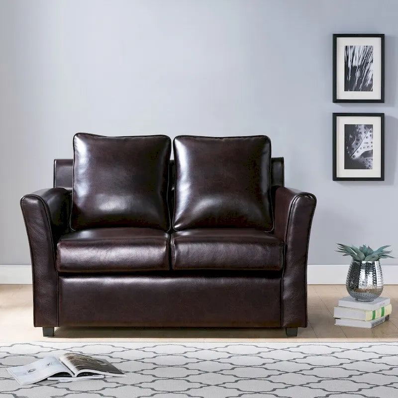 Contemporary Flared-Arm Loveseat with Pocket Coil Springs
