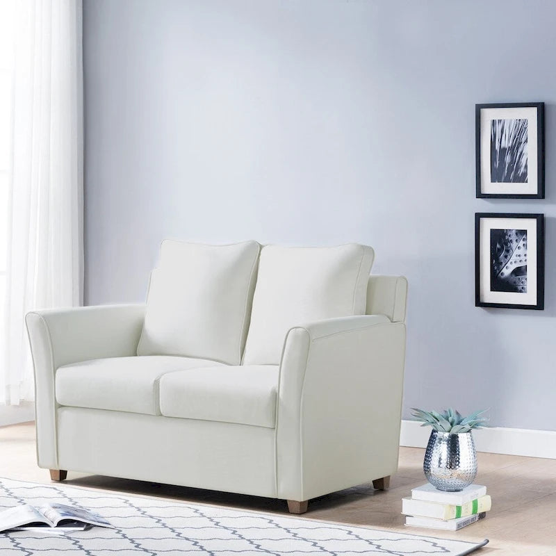 Contemporary Flared-Arm Loveseat with Pocket Coil Springs
