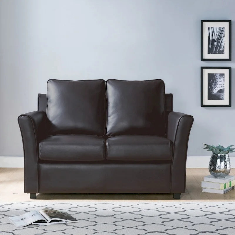 Contemporary Flared-Arm Loveseat with Pocket Coil Springs