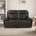 Top Grain Leather Power Reclining Loveseat with Adjustable Headrest, Lumbar and USB Charging