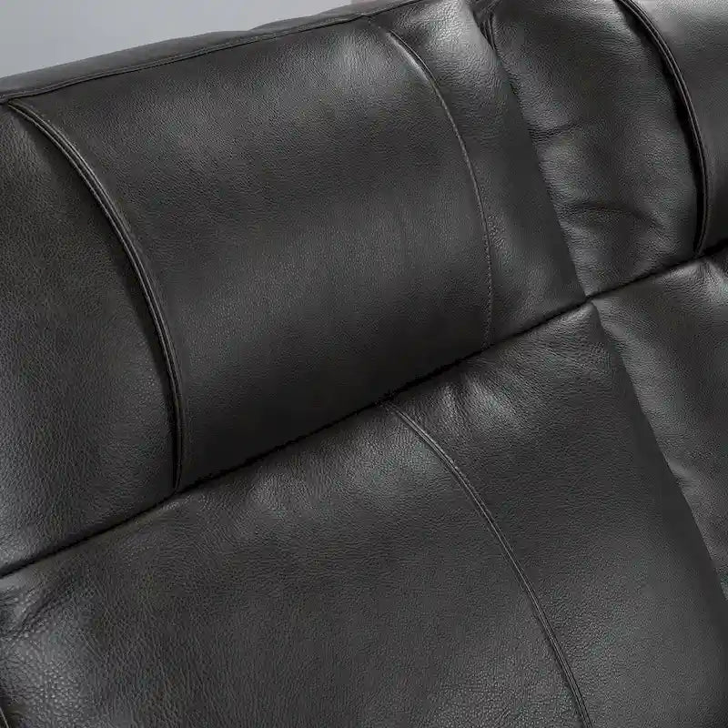Top Grain Leather Power Reclining Loveseat with Adjustable Headrest, Lumbar and USB Charging