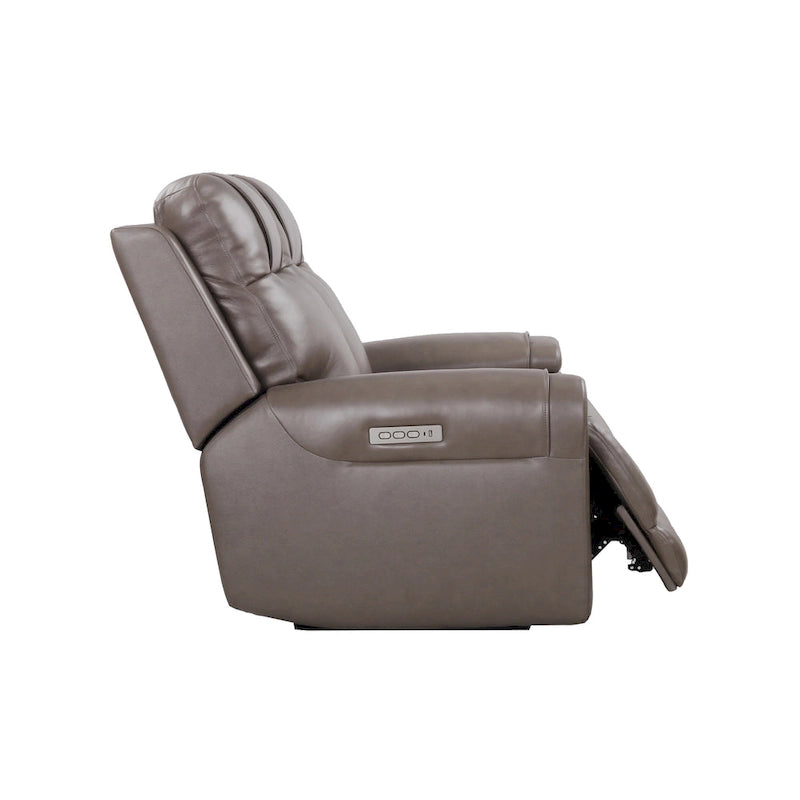 Top Grain Leather Power Reclining Loveseat with Adjustable Headrest, Lumbar and USB Charging