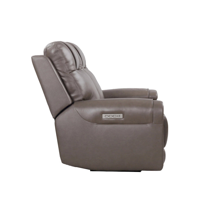 Top Grain Leather Power Reclining Loveseat with Adjustable Headrest, Lumbar and USB Charging
