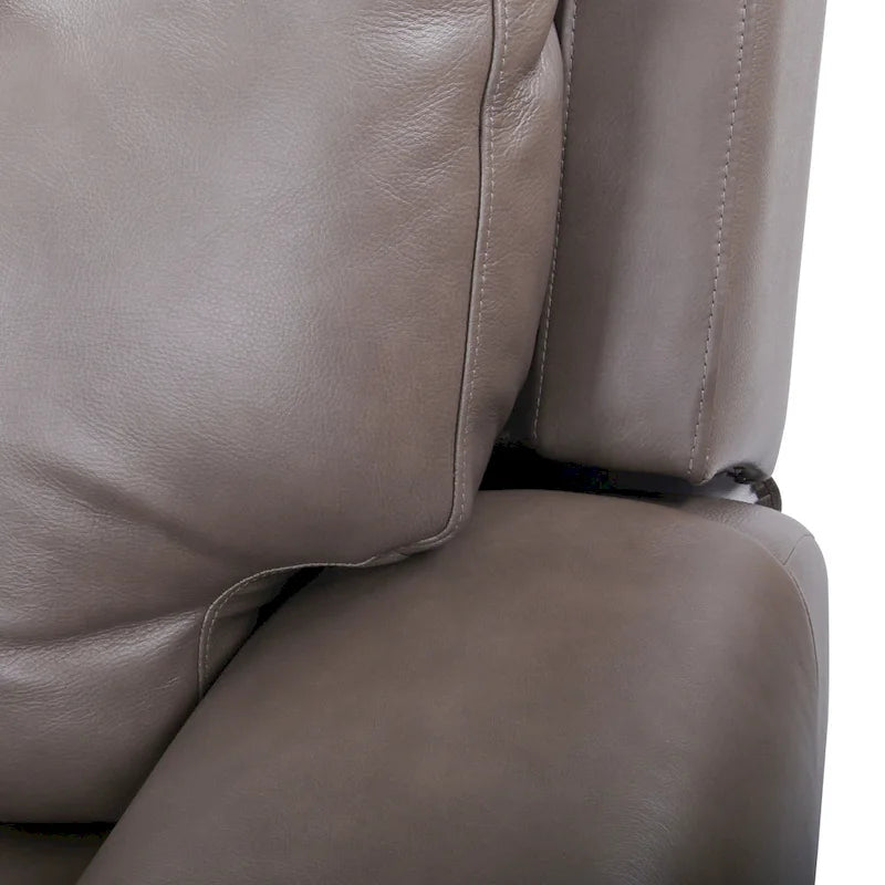 Top Grain Leather Power Reclining Loveseat with Adjustable Headrest, Lumbar and USB Charging