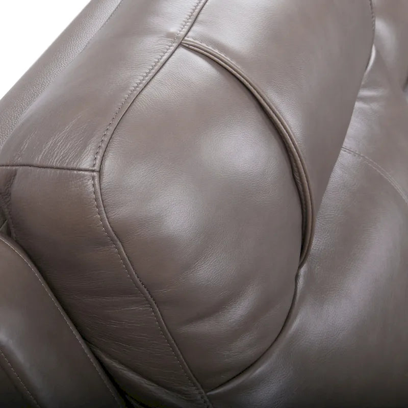 Top Grain Leather Power Reclining Loveseat with Adjustable Headrest, Lumbar and USB Charging