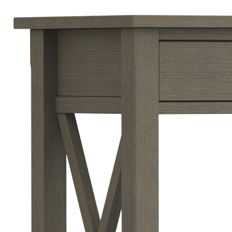Solid Wood Console Sofa Table with 2 Drawers and Bottom Shelf