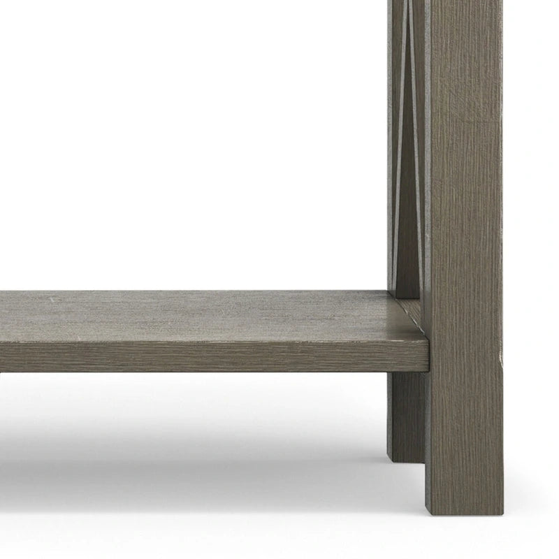 Solid Wood Console Sofa Table with 2 Drawers and Bottom Shelf
