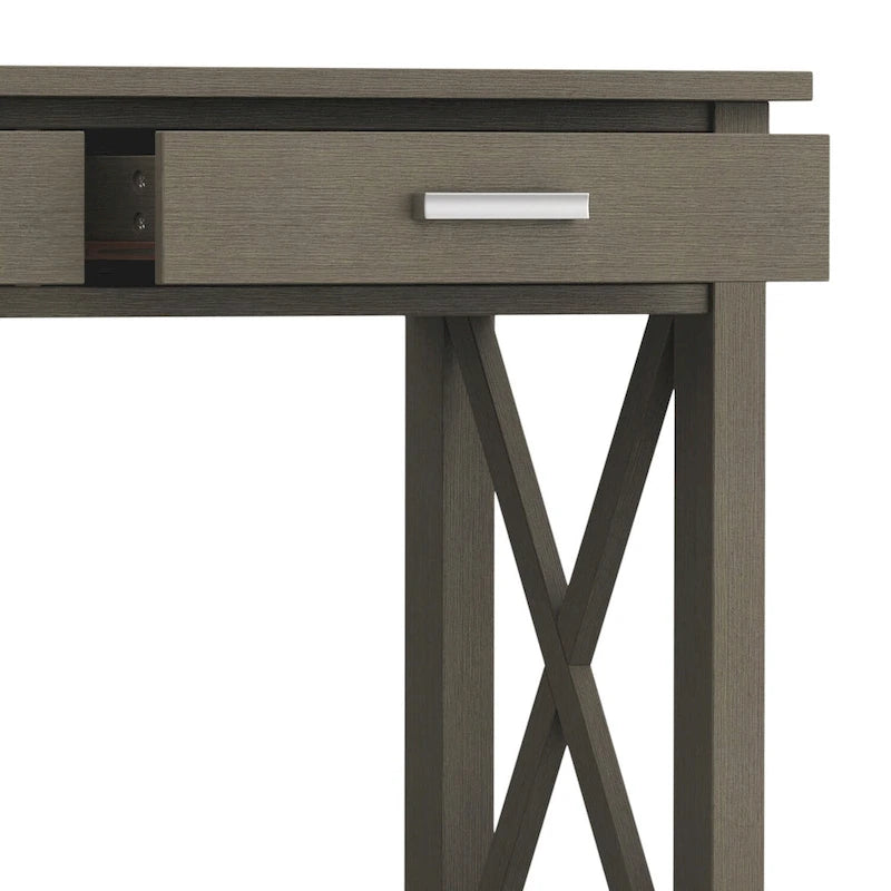 Solid Wood Console Sofa Table with 2 Drawers and Bottom Shelf