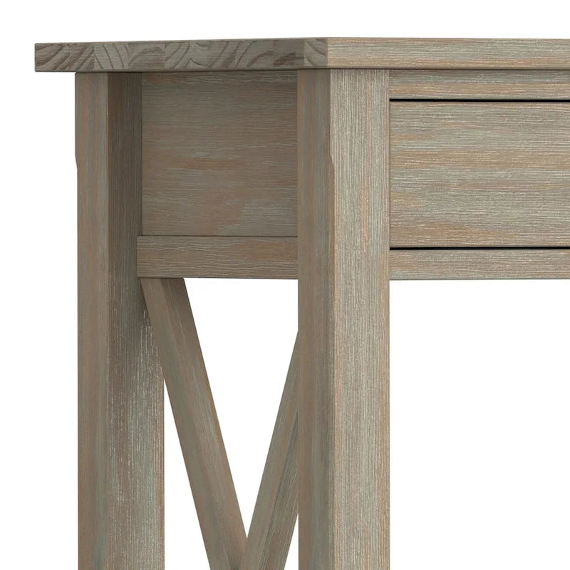 Solid Wood Console Sofa Table with 2 Drawers and Bottom Shelf