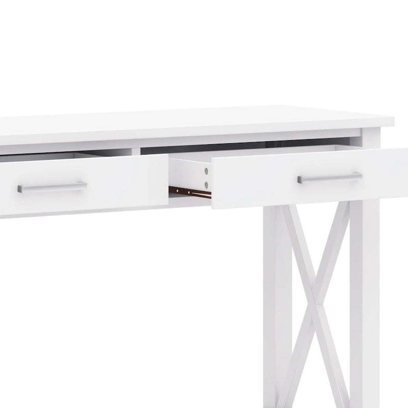 Solid Wood Console Sofa Table with 2 Drawers and Bottom Shelf