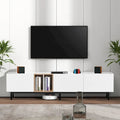 Modern TV Stand with Drop-Down Doors & Large Storage Cabinet
