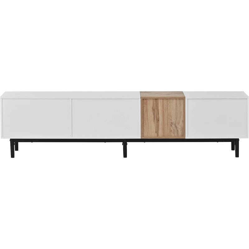 Modern TV Stand with Drop-Down Doors & Large Storage Cabinet