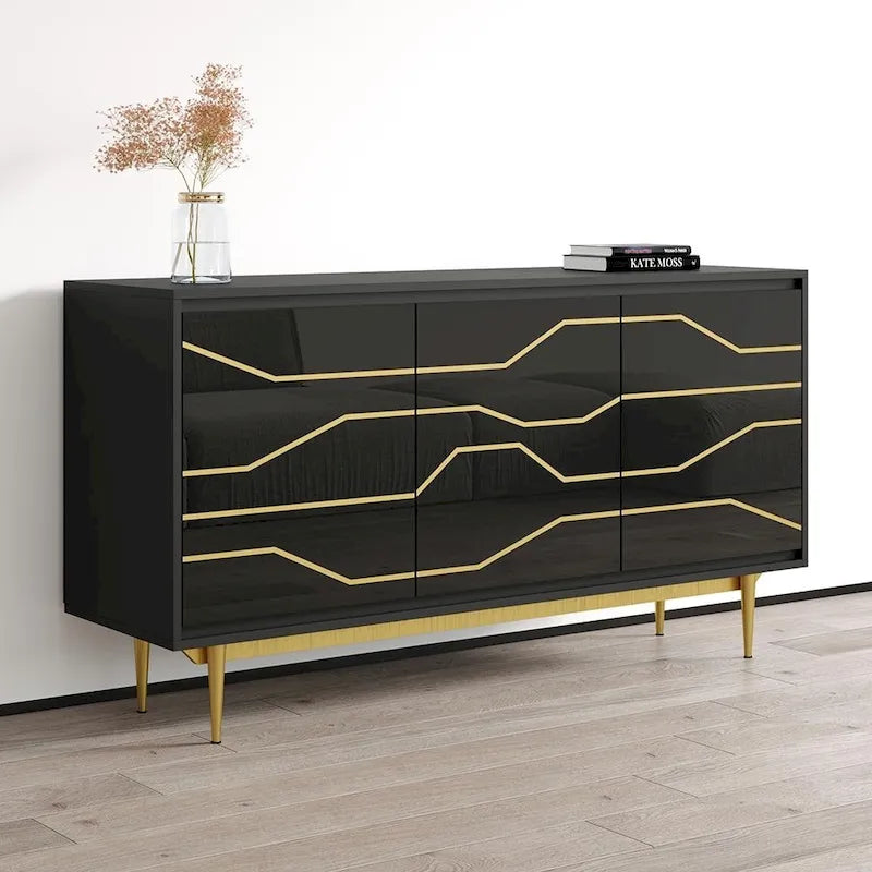 High-Gloss Modern Sideboard Buffet Cabinet
