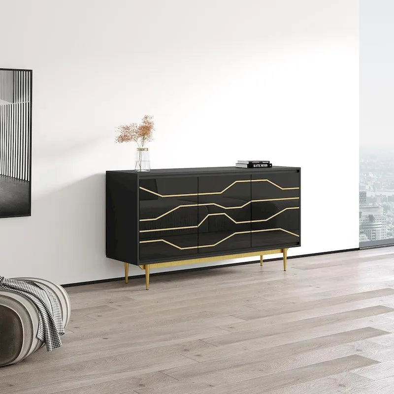 High-Gloss Modern Sideboard Buffet Cabinet
