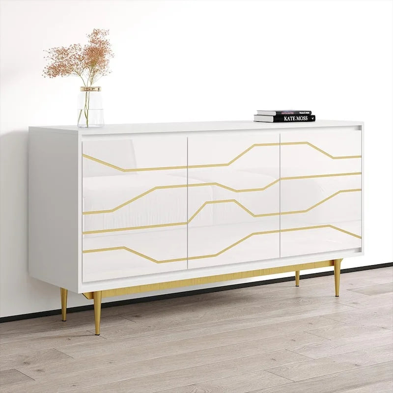 High-Gloss Modern Sideboard Buffet Cabinet