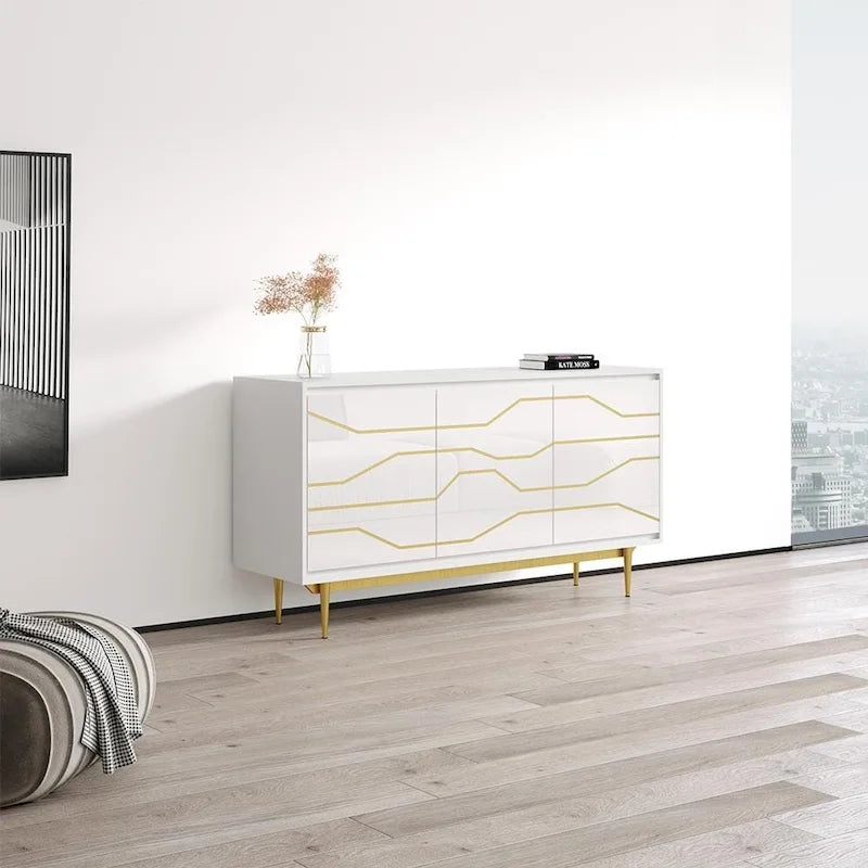 High-Gloss Modern Sideboard Buffet Cabinet