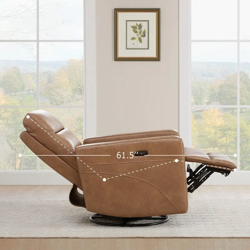 Power Swivel Recliner Chair with USB Charging Ports and Headrest