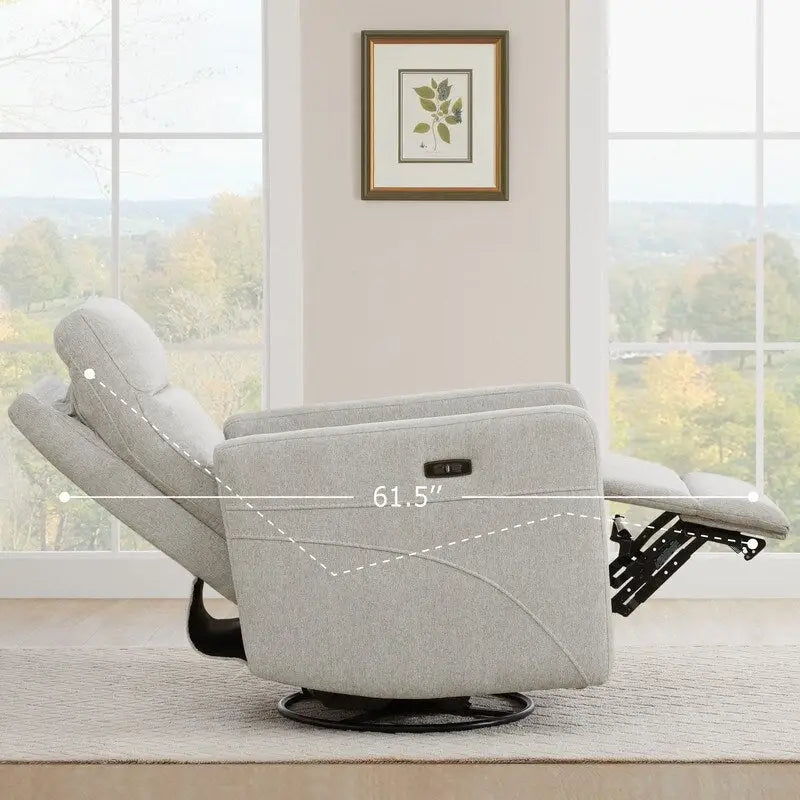 Power Swivel Recliner Chair with USB Charging Ports and Headrest