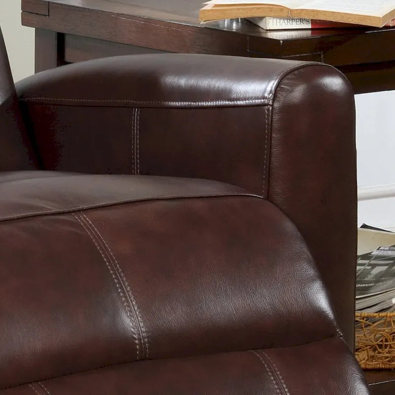 Leather Power Recliner Chair with Built-In Lumbar Massage