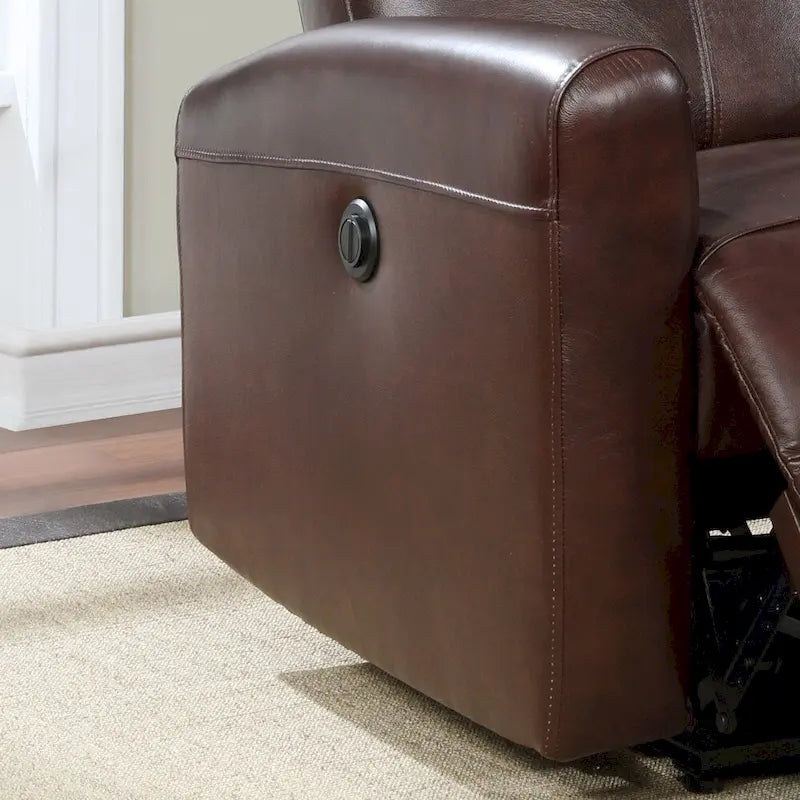 Leather Power Recliner Chair with Built-In Lumbar Massage