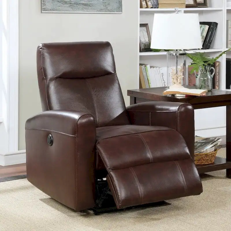 Leather Power Recliner Chair with Built-In Lumbar Massage