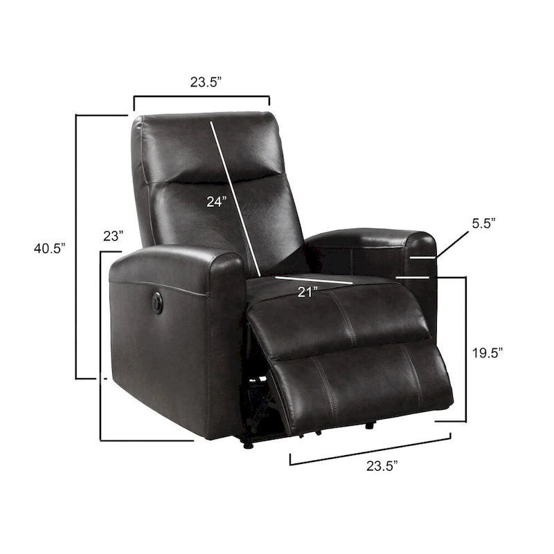 Leather Power Recliner Chair with Built-In Lumbar Massage