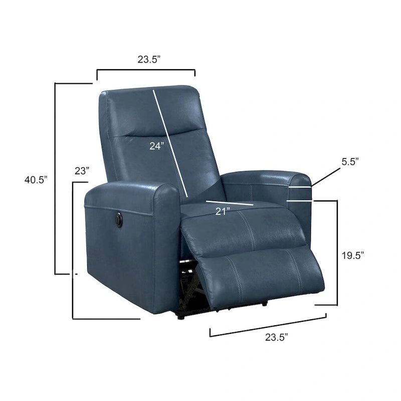 Leather Power Recliner Chair with Built-In Lumbar Massage