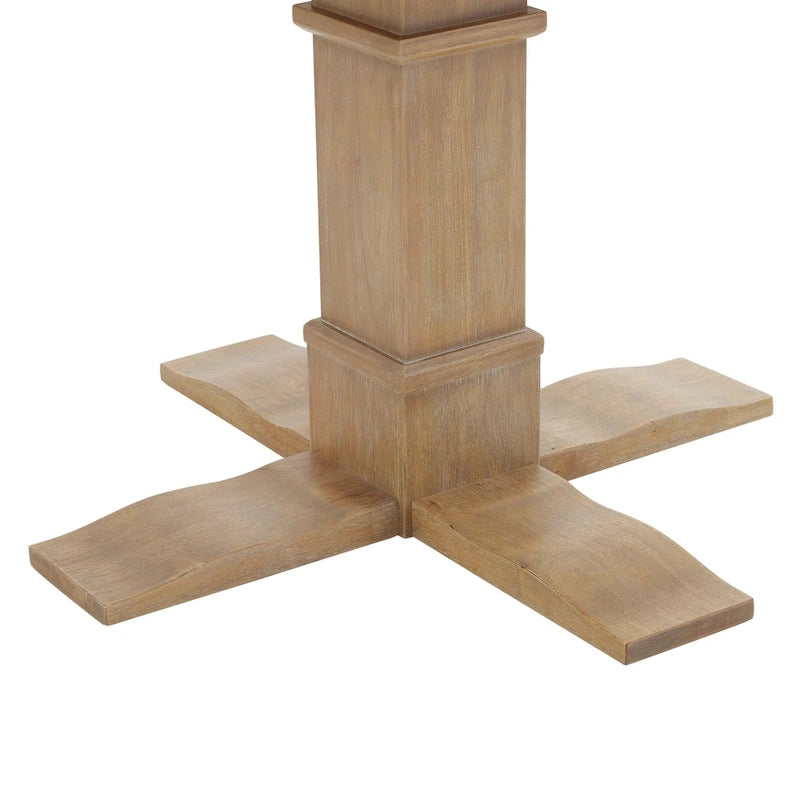 Rustic Brown Round Pedestal Dining Table – Seats 4